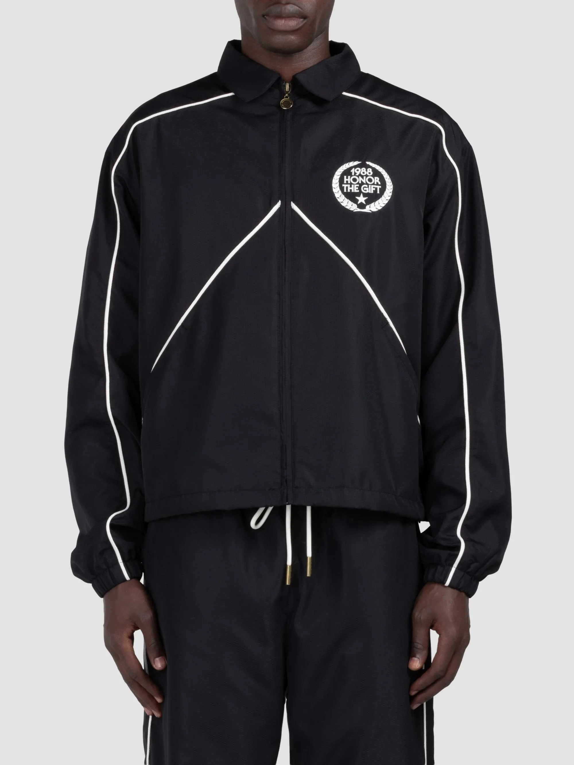 Men's Honeycomb Ripstop Track Jacket - Black - 1