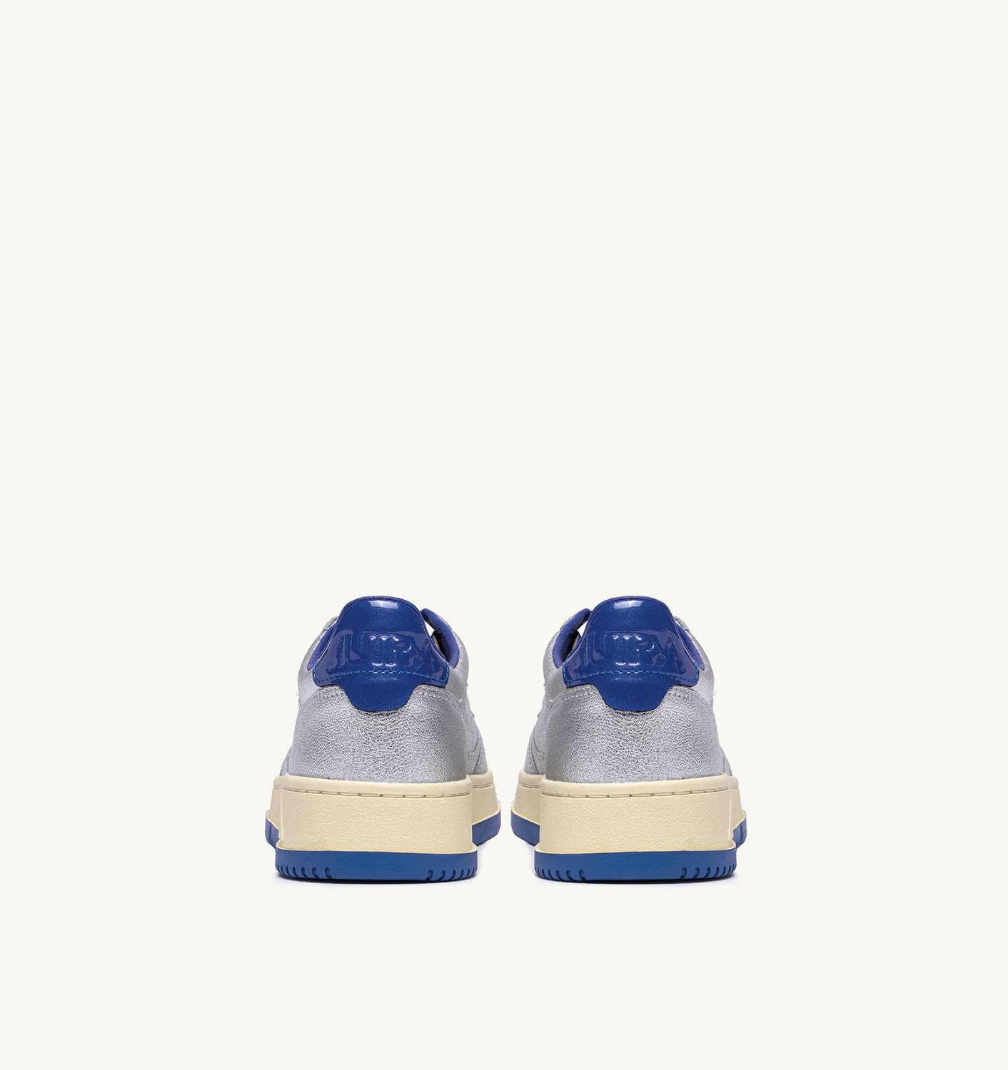 MEDALIST LOW SNEAKERS IN SILVER AND BLUE METALIZED LEATHER - 3