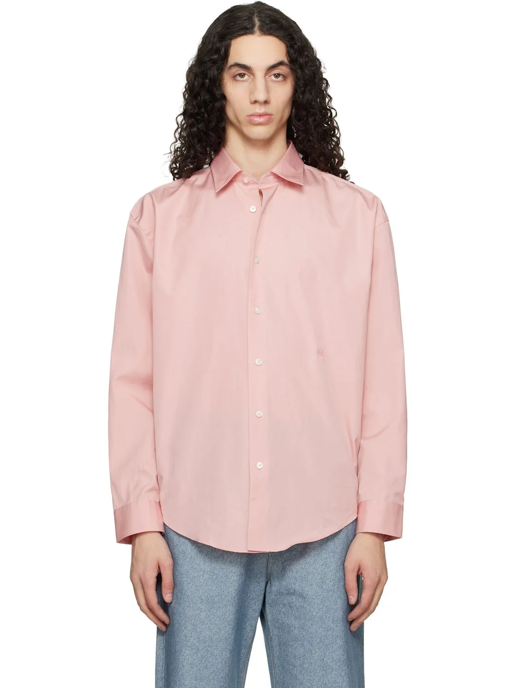 Pink Relaxed-Fit Cotton Poplin Shirt - 1
