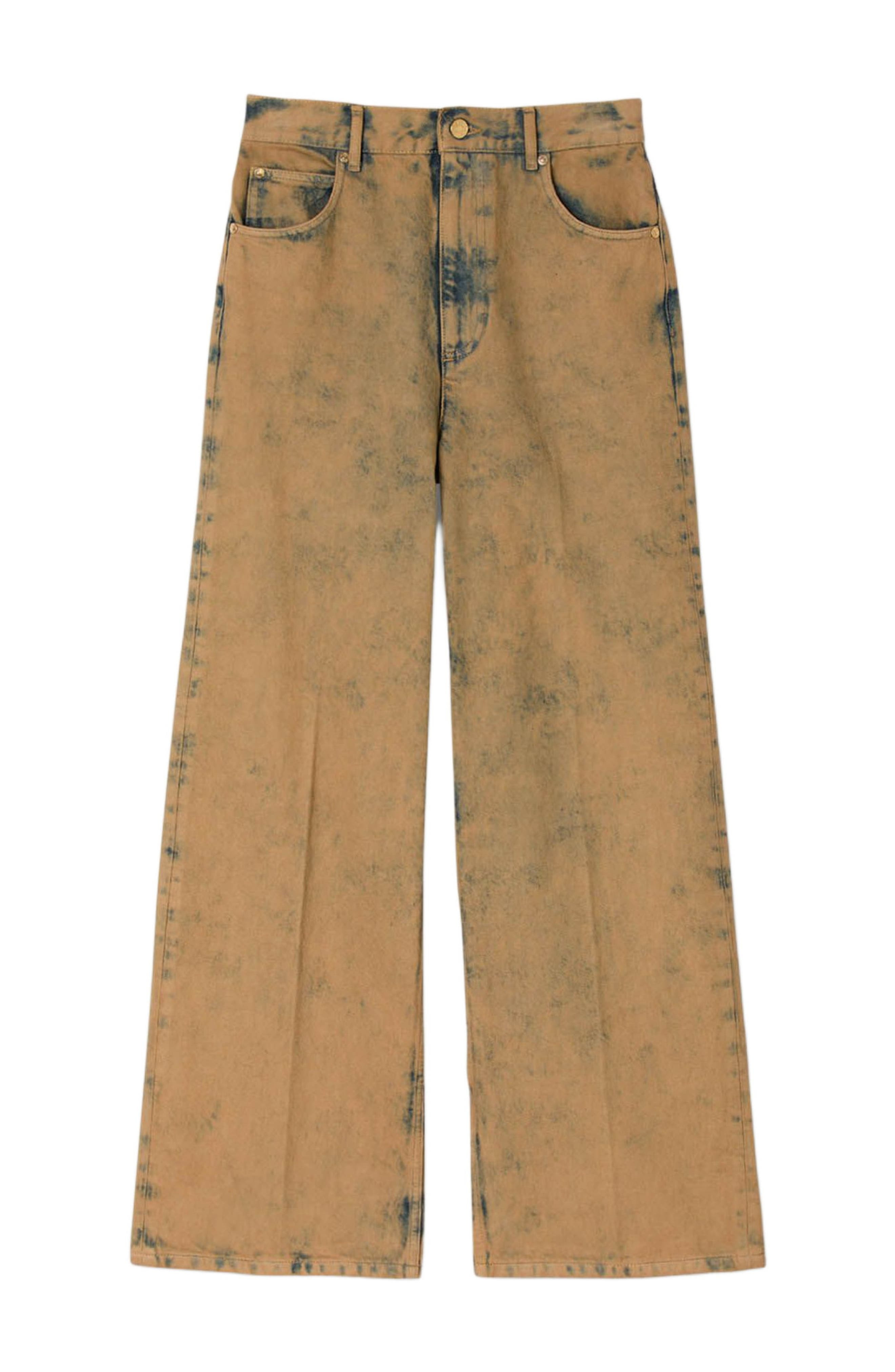 SANDRO Faded wide-leg jeans in Beige at Nordstrom - 6