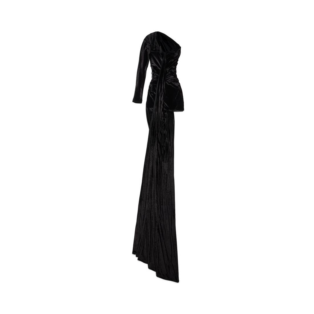 Women's Asymmetric Dress in Black - 7