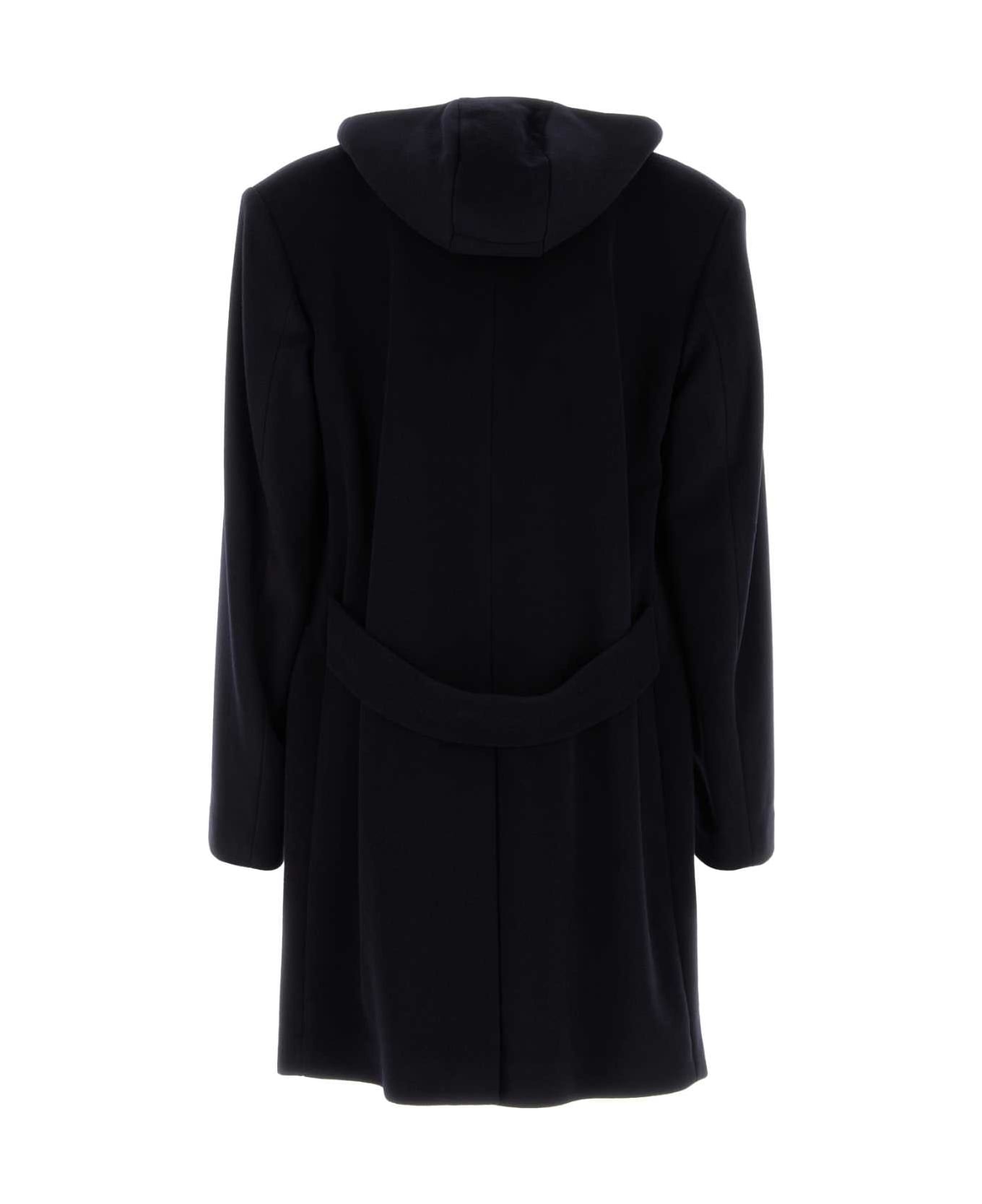 Midnight Blue Wool Blend Coat - 2