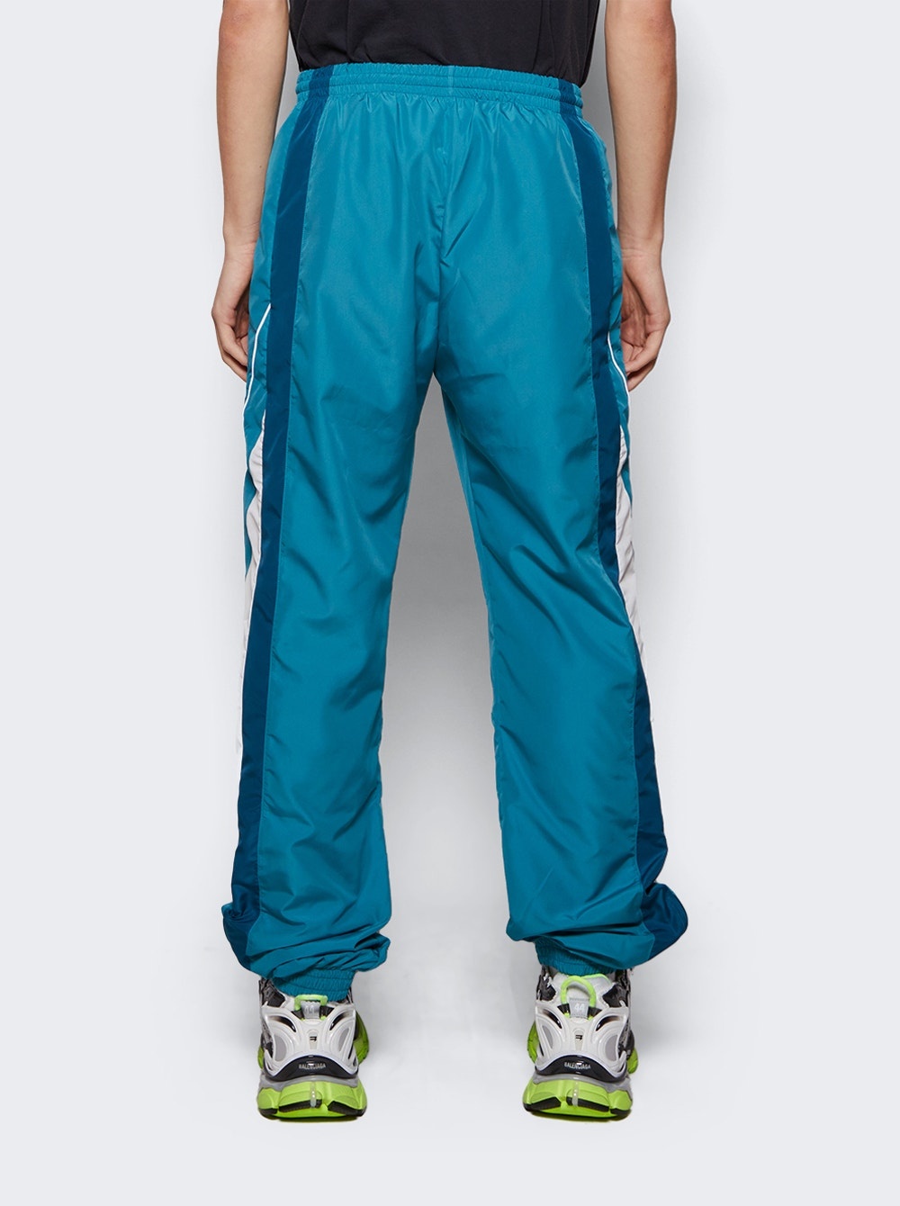 Panelled Trackpant Teal And White - 5