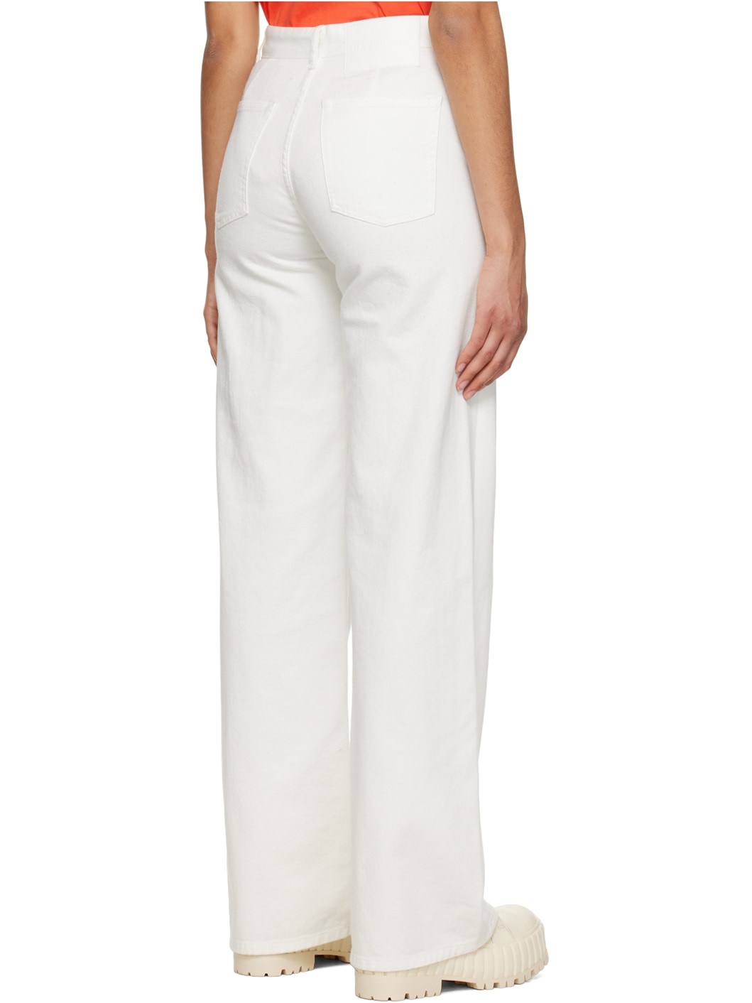 White 4-Pocket Jeans - 3