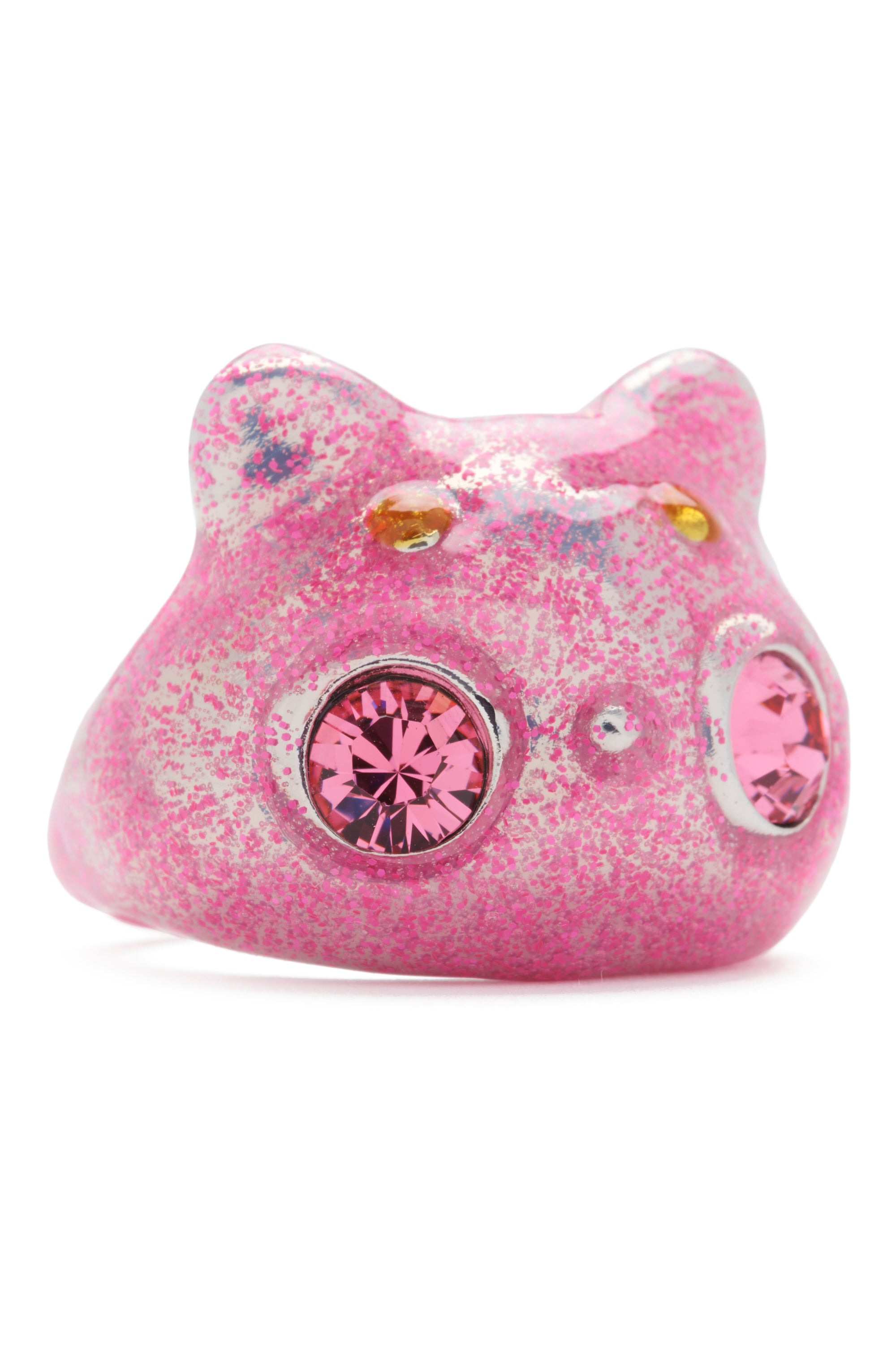LIGHT PINK GLITTER BUG RING - 2