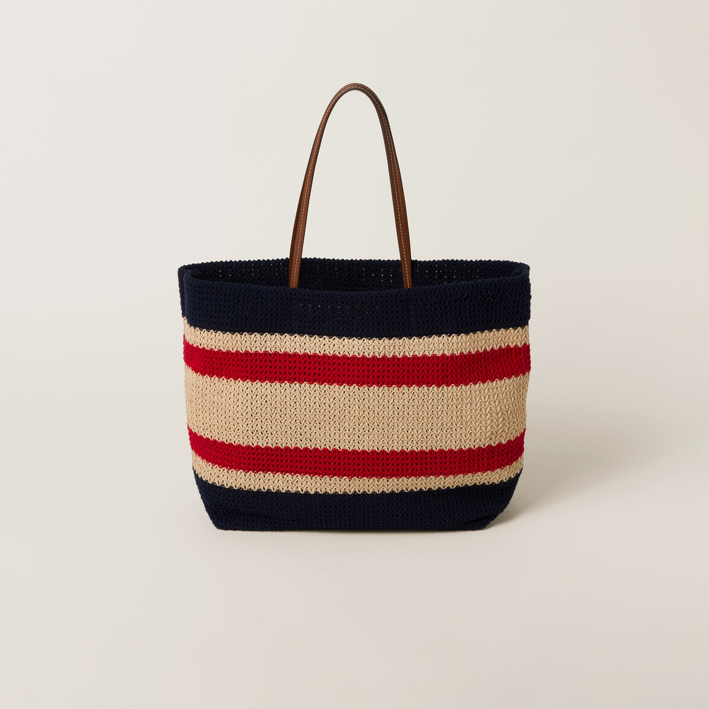 【MIU MIU】WOVEN FABRIC TOTE BAG Miu Miu Woven fabric tote bag | REVERSIBLE