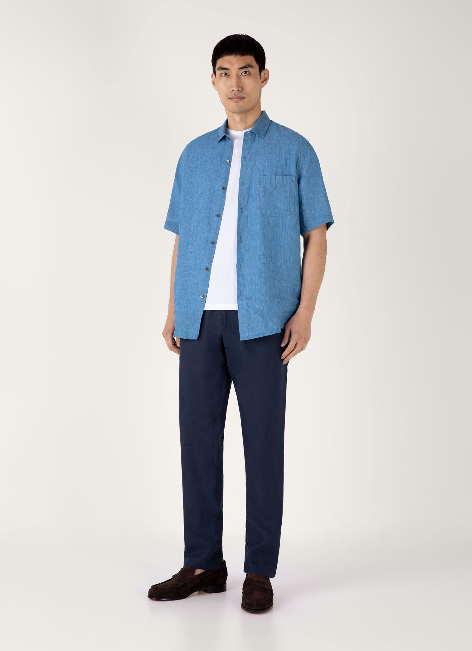 Short Sleeve Linen Shirt - 3