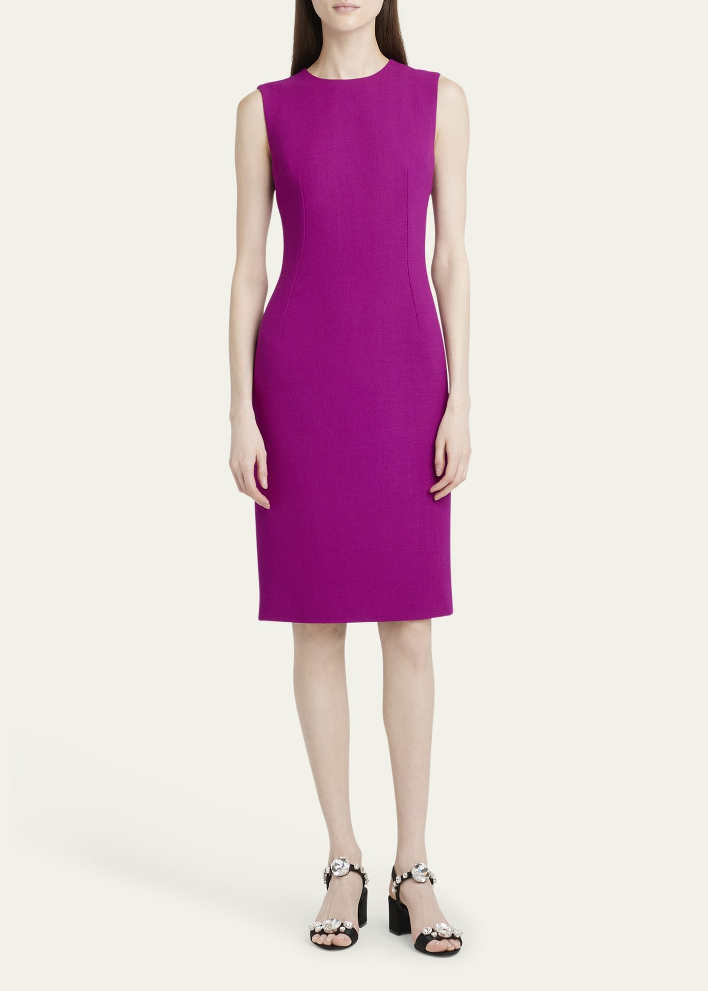 Sheath Crepe Wool Dress - 2