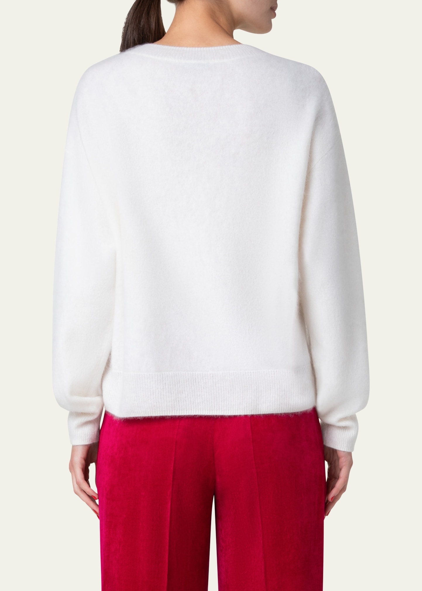 Brushed Cashmere Knit Sweater - 3