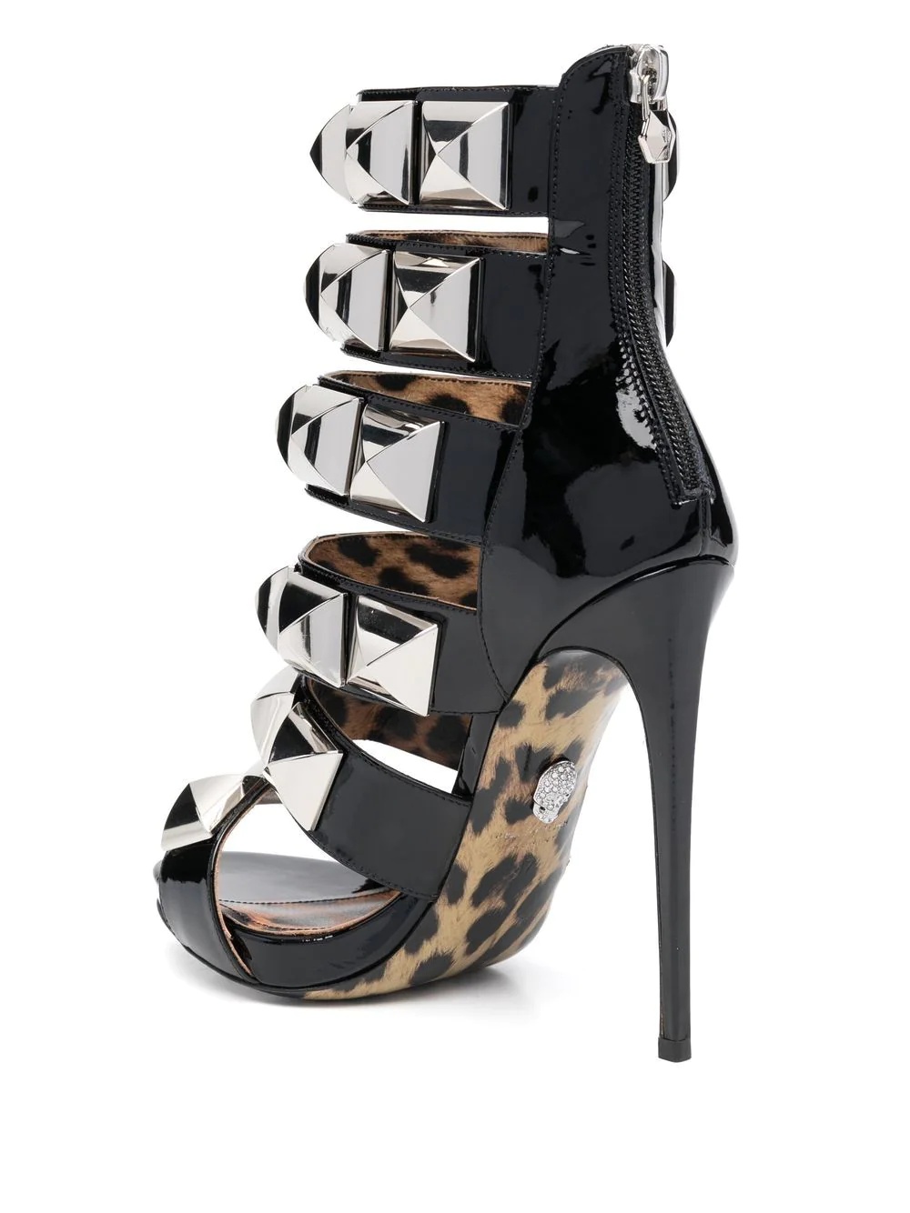studded leopard-print sandals - 3