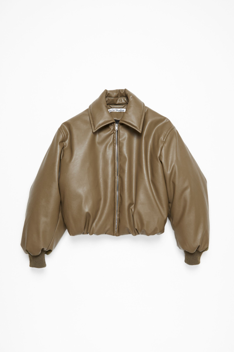 Coated bomber jacket - Khaki green - 1