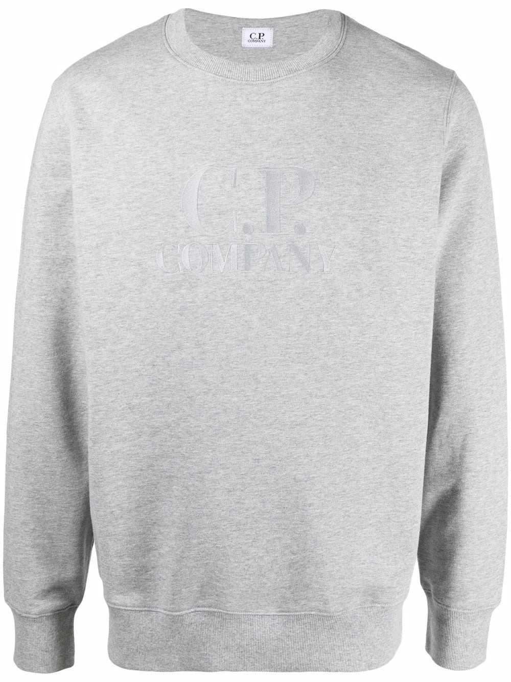 embroidered-logo crew neck sweatshirt - 1