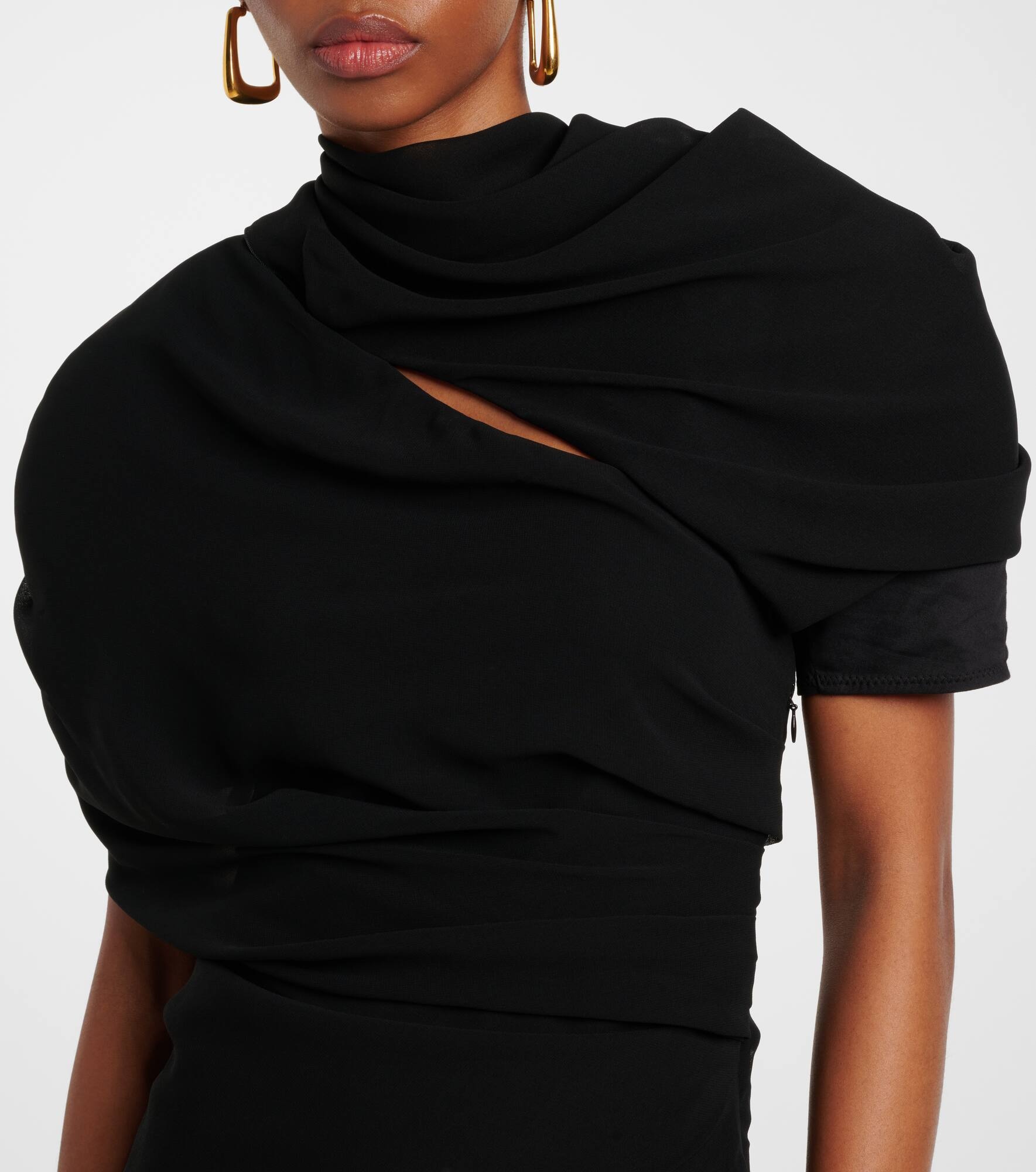Castagna draped chiffon minidress - 4