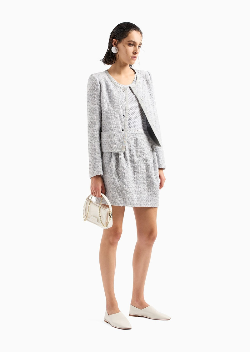 EMPORIO ARMANI Lurex tweed single-breasted jacket outlook