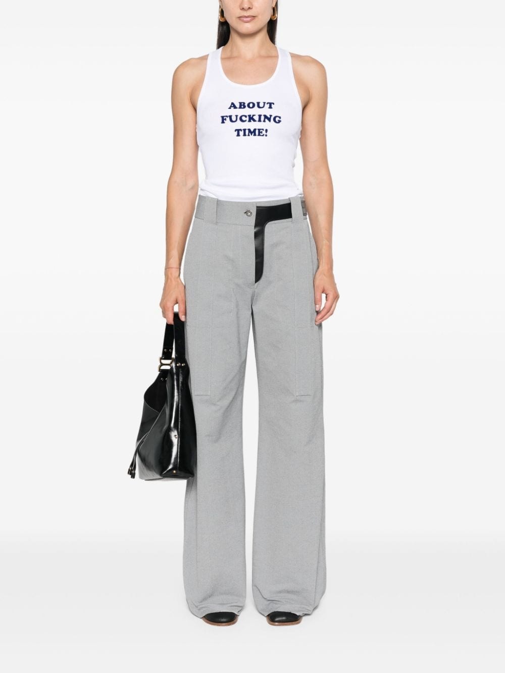 slogan-print tank top - 2