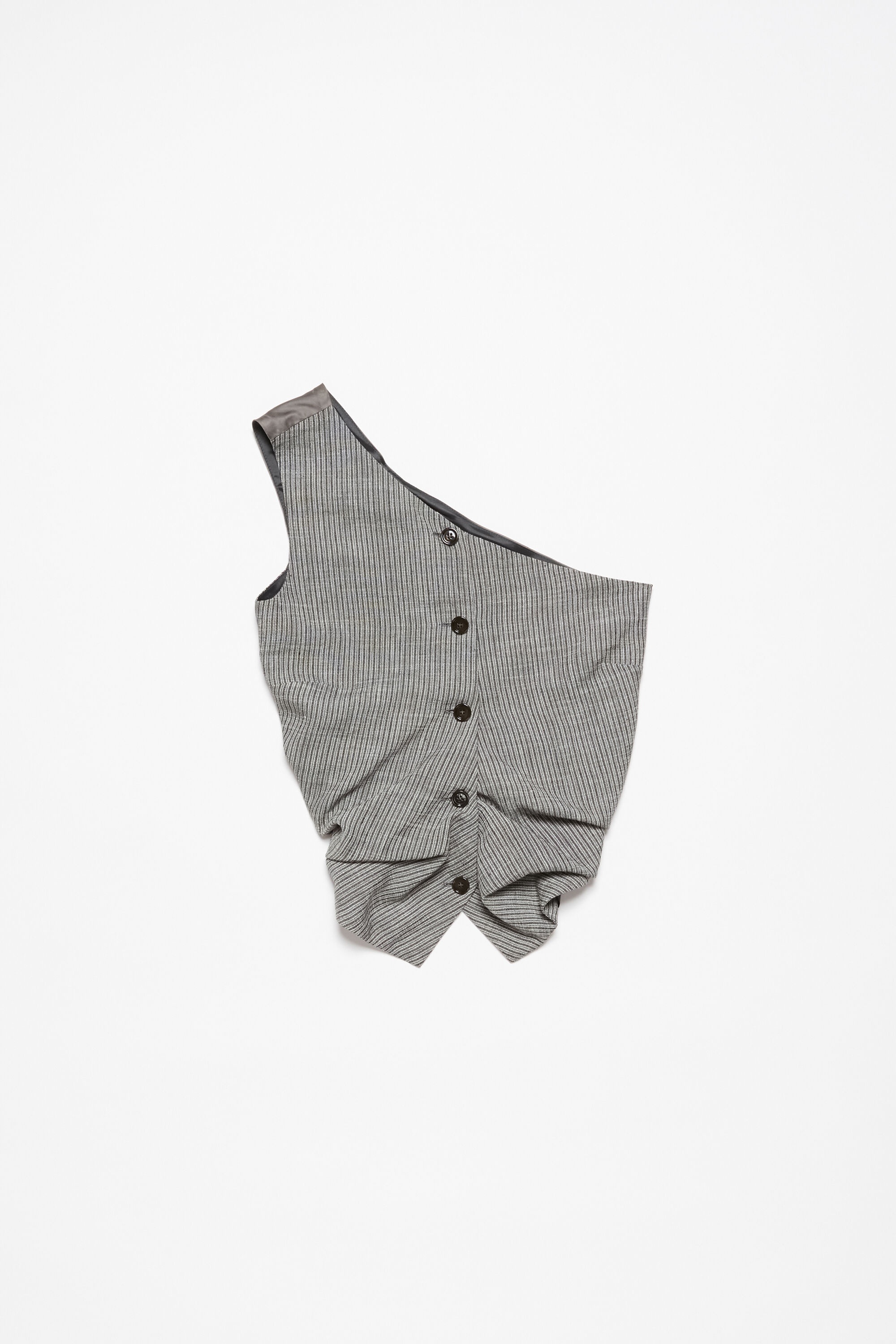 Off shoulder waistcoat top - Grey Melange - 1