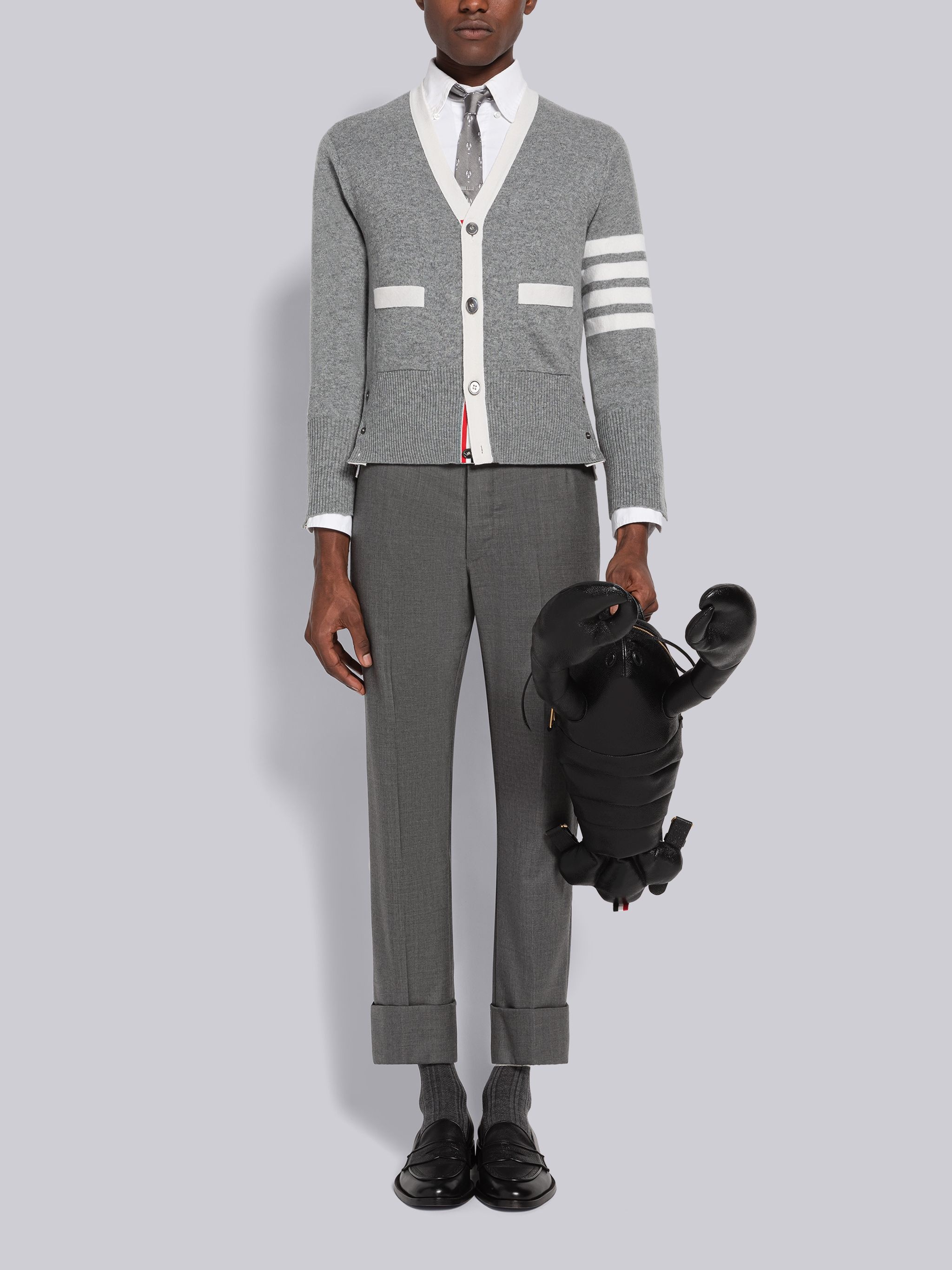 Cashmere Stripe V-Neck Cardigan - 4