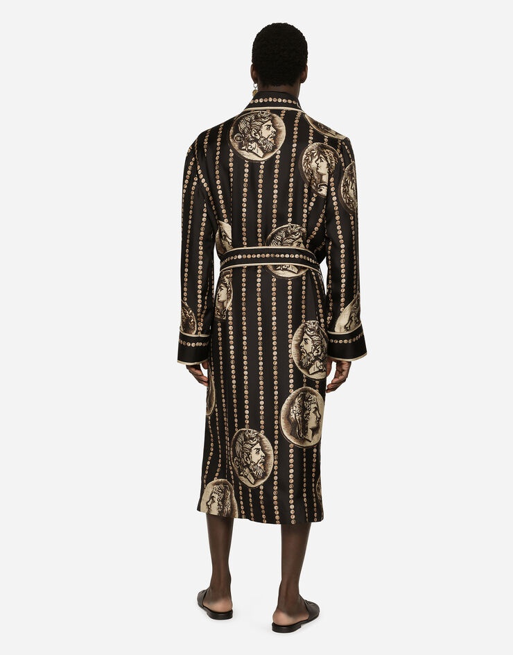 Coin print silk twill robe - 3