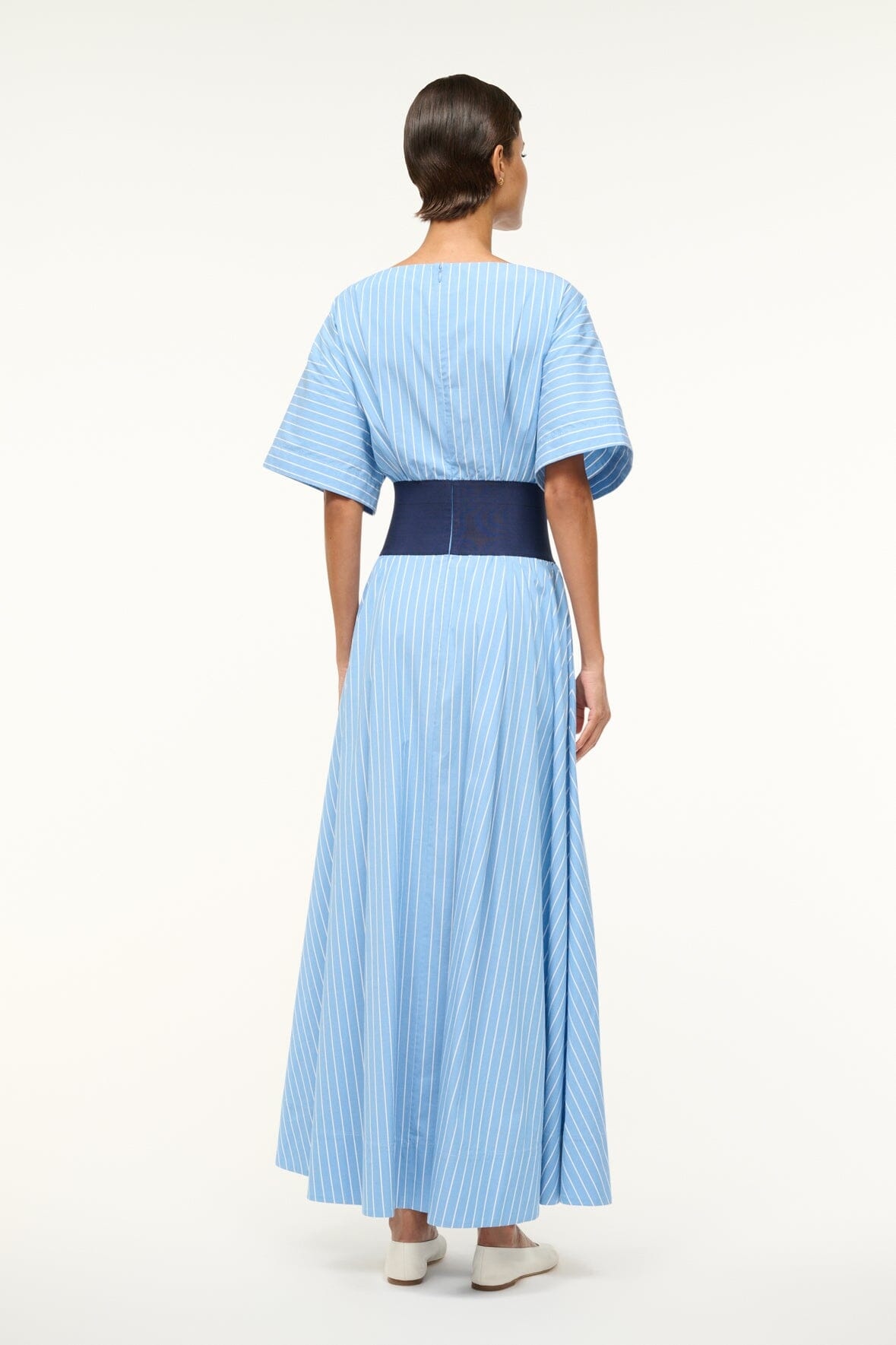 STAUD AMY DRESS AZURE PINSTRIPE - 3