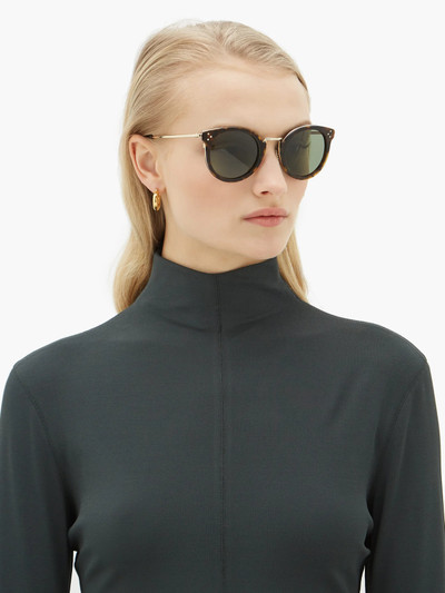 CELINE Round tortoiseshell-acetate and metal sunglasses outlook