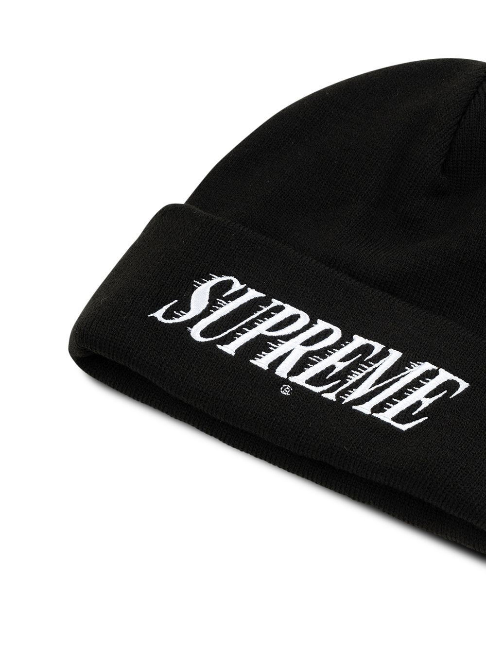 Crossover embroidered-logo cotton beanie - 1