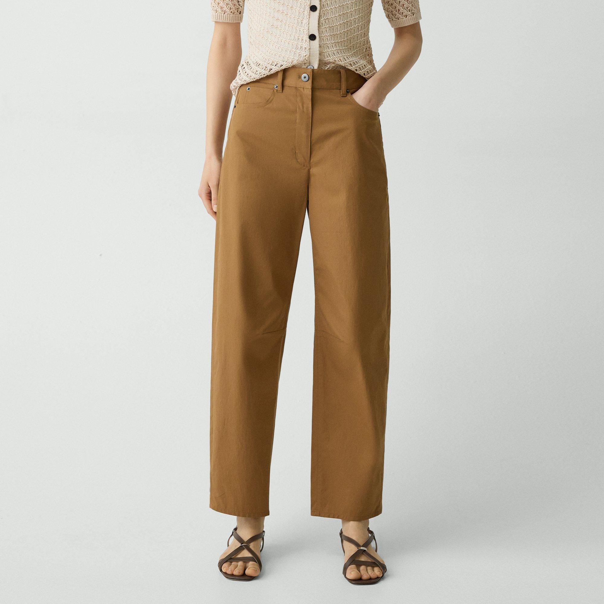 Cropped Barrel Pant in Cotton Twill - 5