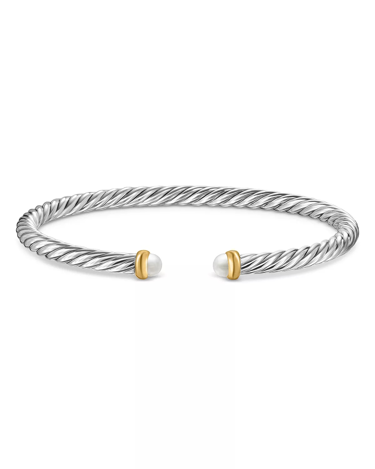 Sterling Silver & 14K Yellow Gold Cable Flex Bracelet, 4mm - 4