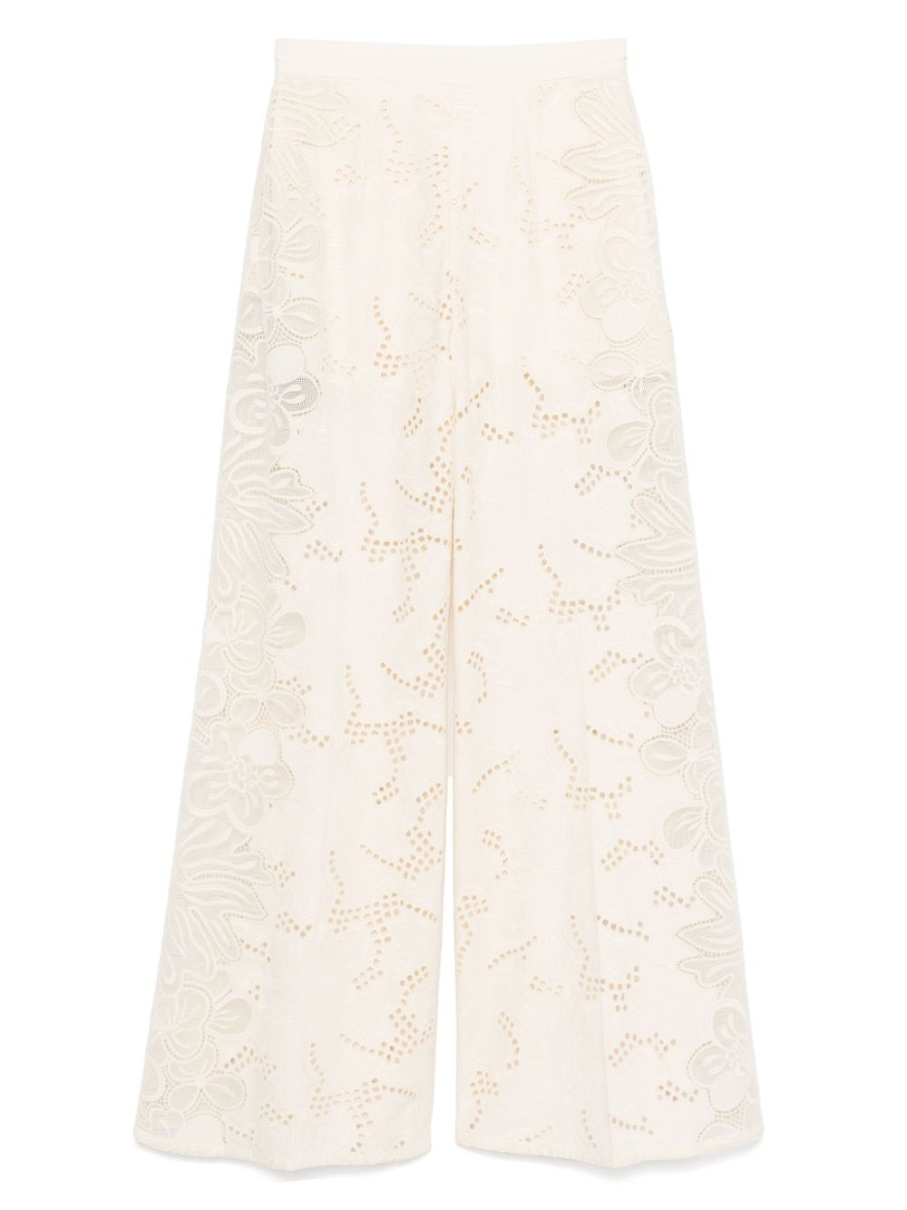 embroidered cotton palazzo pants - 2