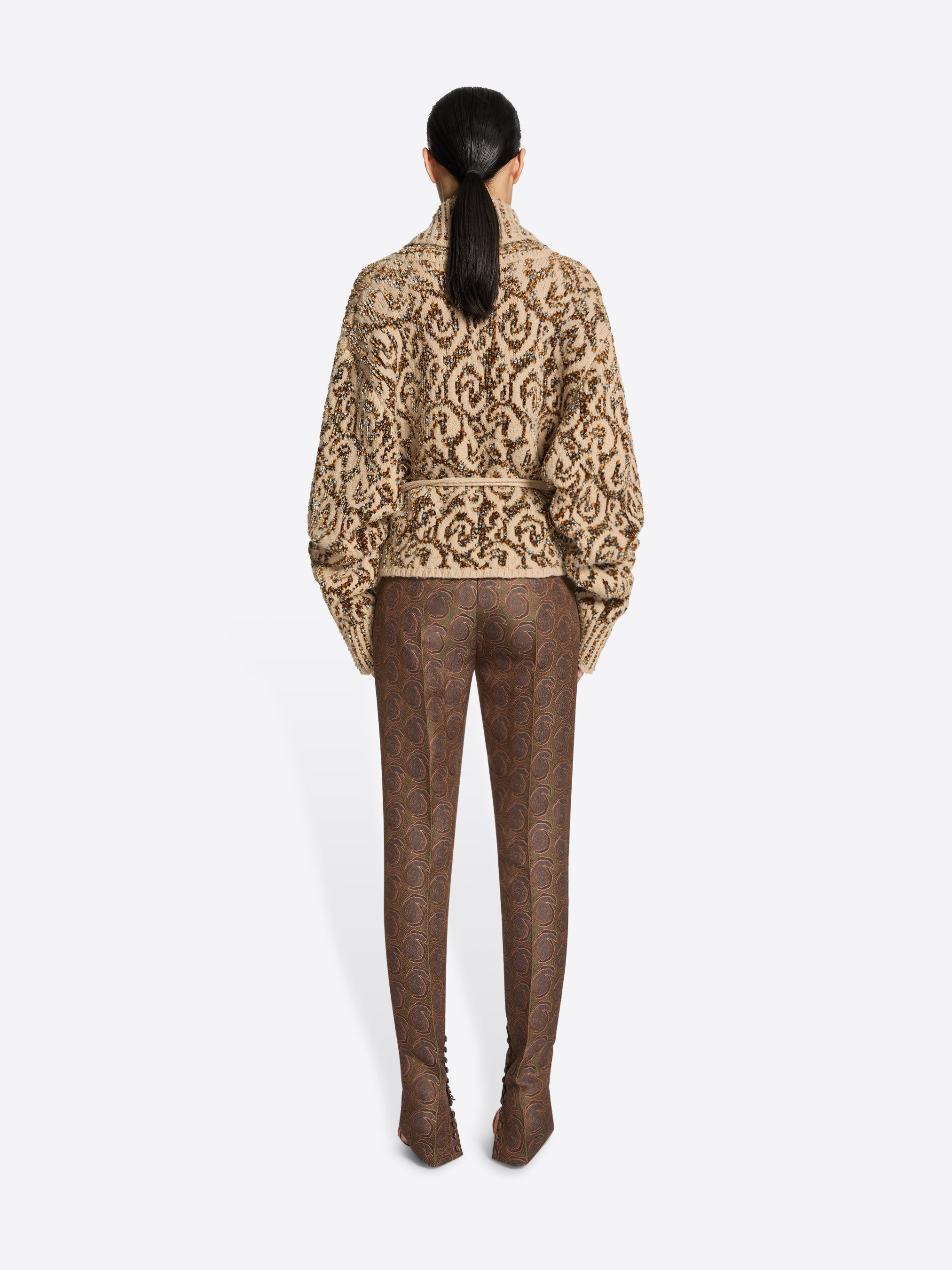 JACQUARD WRAP SWEATER - 4
