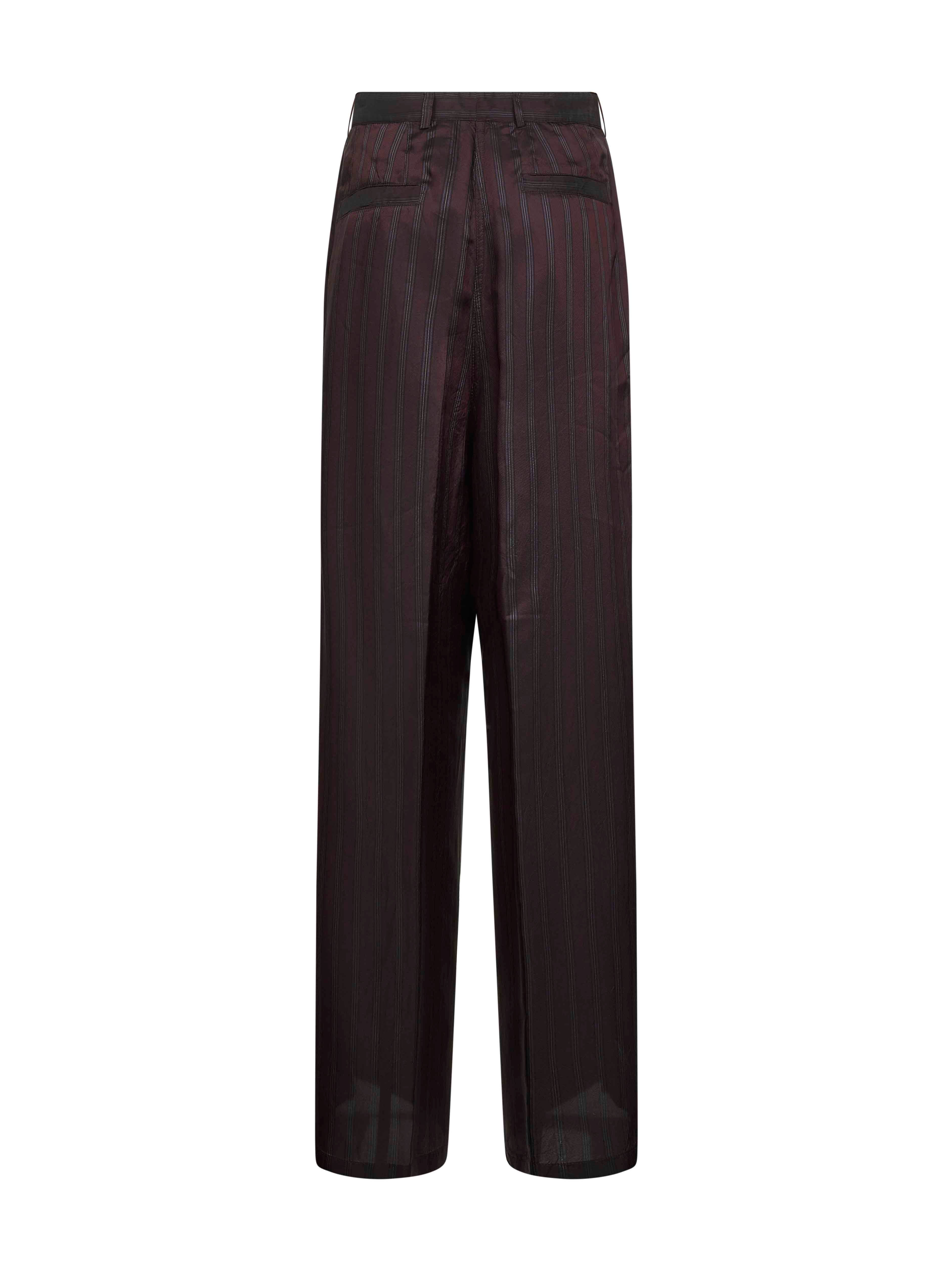 Dries Van Noten Women Brown Striped Cupro Wide-Leg Trousers - 2