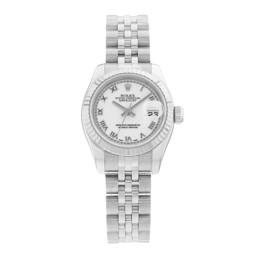Pre-owned Rolex Datejust 26 Automatic Chronometer White Dial Ladies Watch 179174 WRJ - 2
