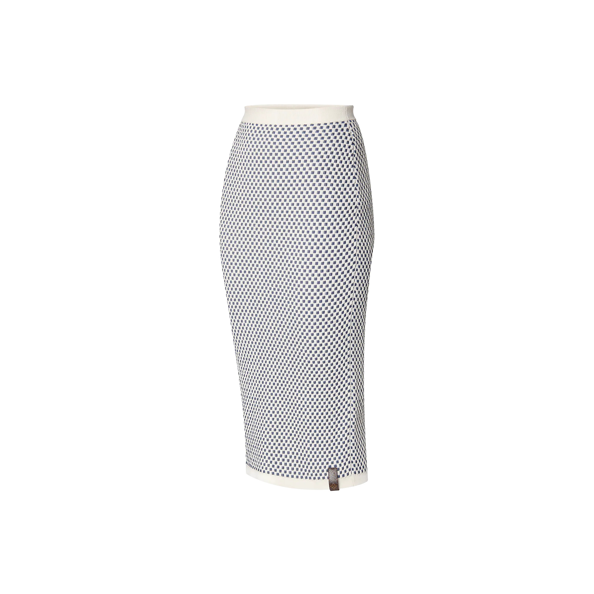 Mini Checkerboard Knit Skirt - 2