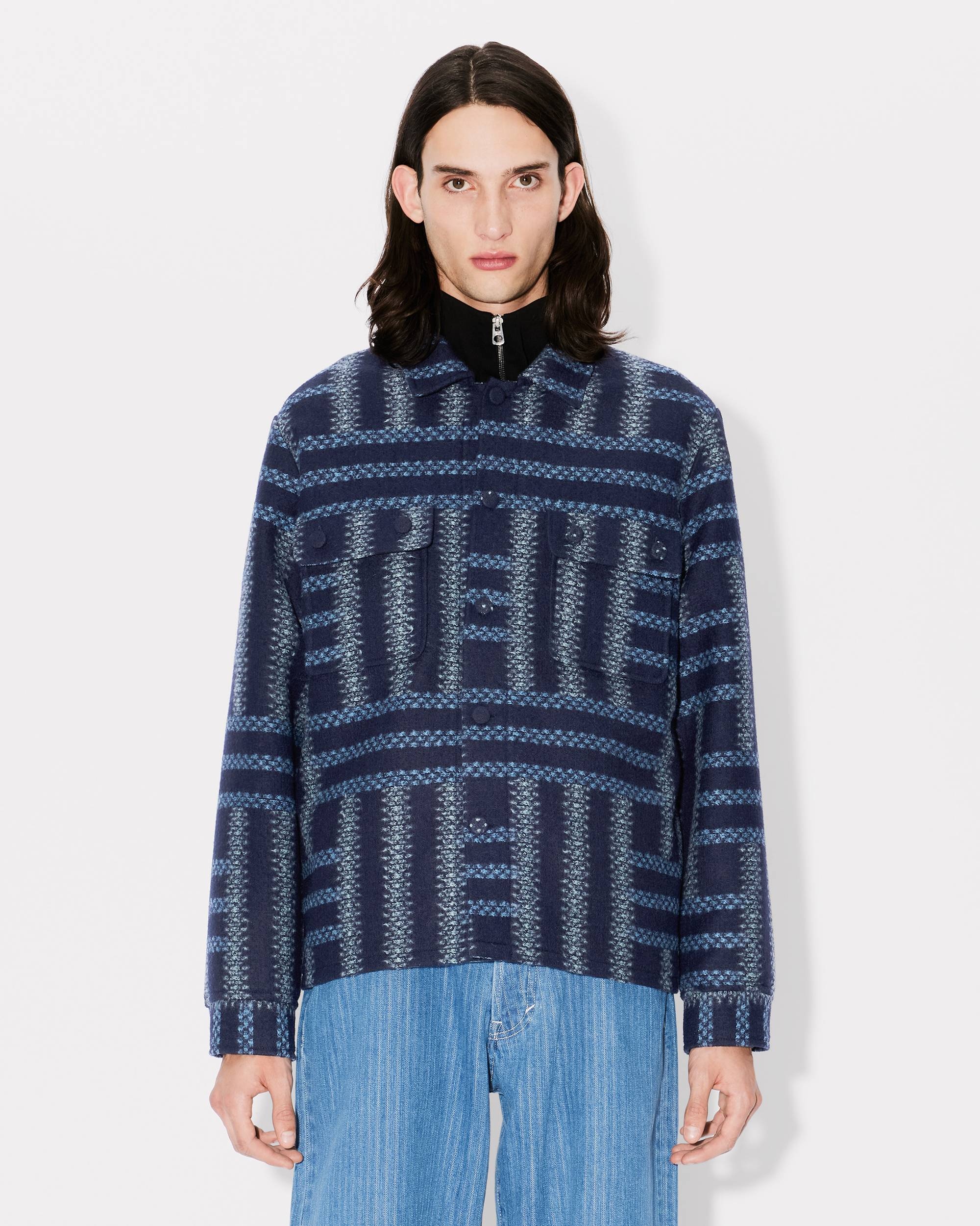 'KENZO Weave' overshirt in virgin wool - 3
