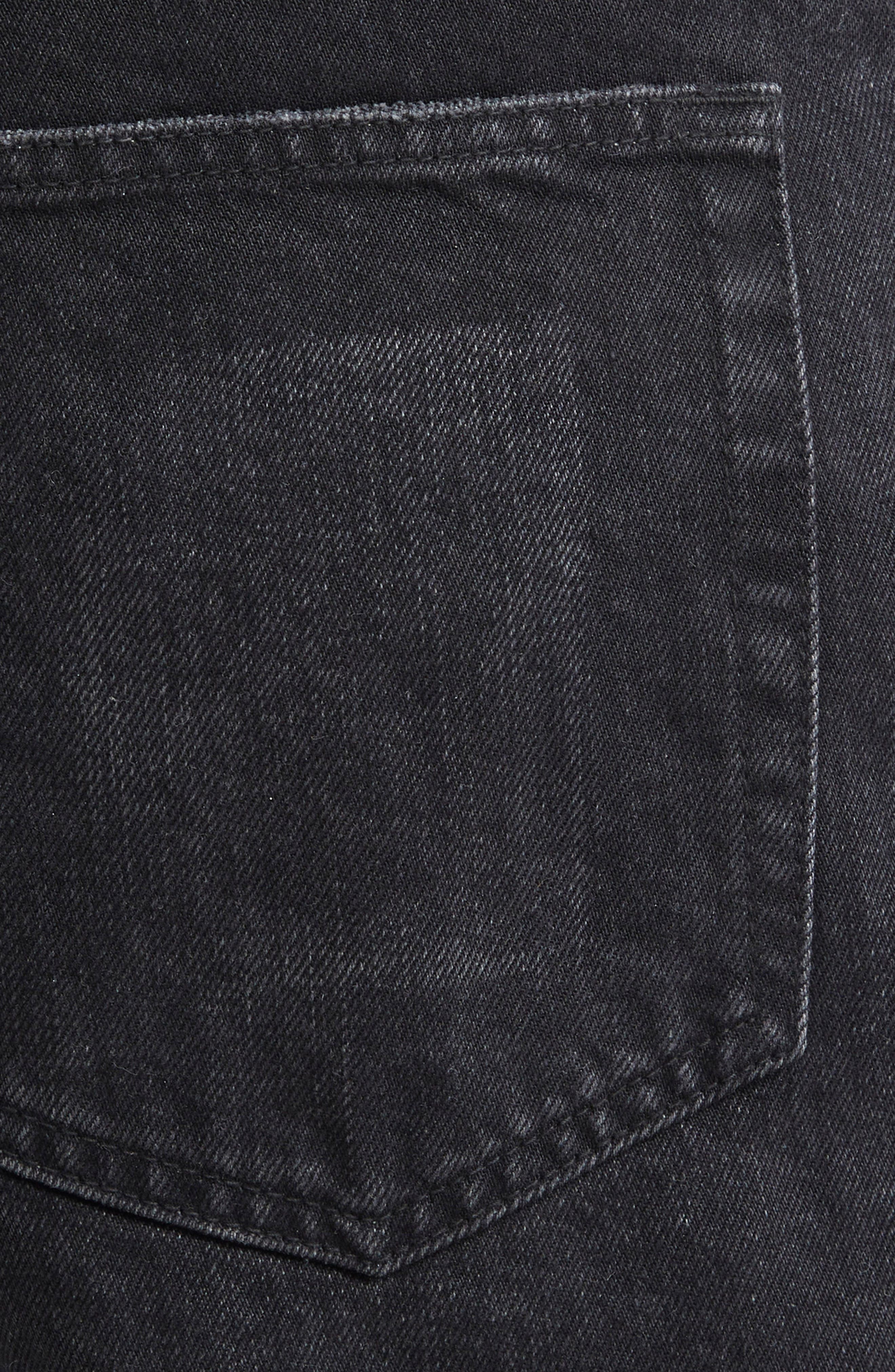Fear of God Five-Pocket Raw Hem Straight Leg Jeans in Black at Nordstrom - 7