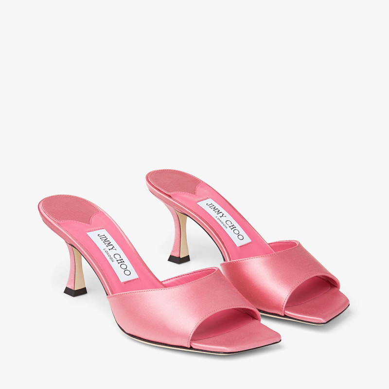 JIMMY CHOO Val 70
Candy Pink Satin Mule Sandals outlook