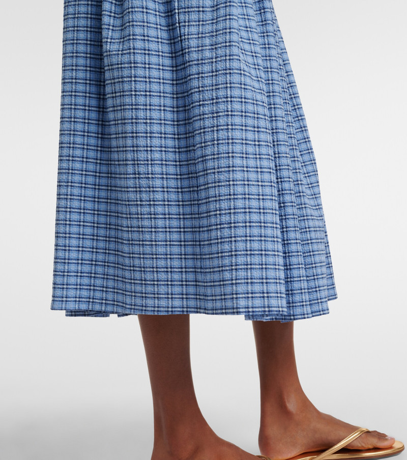 Agora checked cotton midi skirt 5