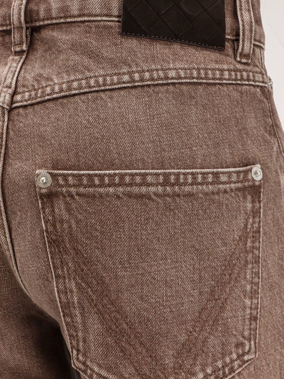 BROWN WASHED BOYFRIEND DENIM TROUSERS - 3