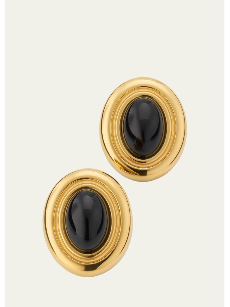 Prize 18K Gold Plated Earrings, Black 1