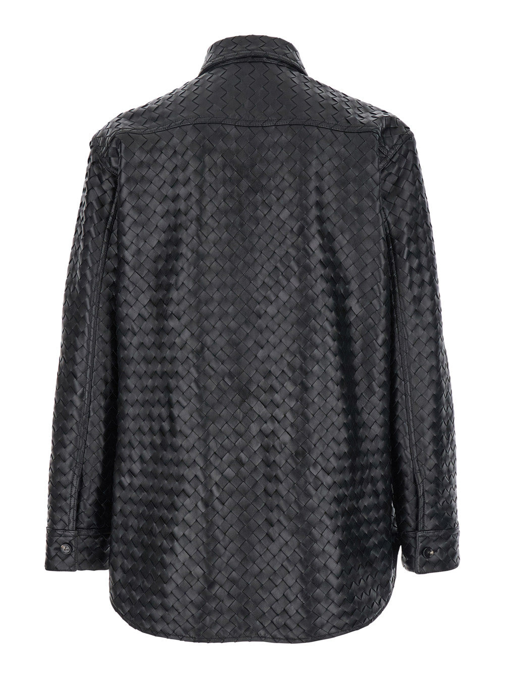 Bottega Veneta Men Black Oversize Jacket In Braided Leather Man - 2