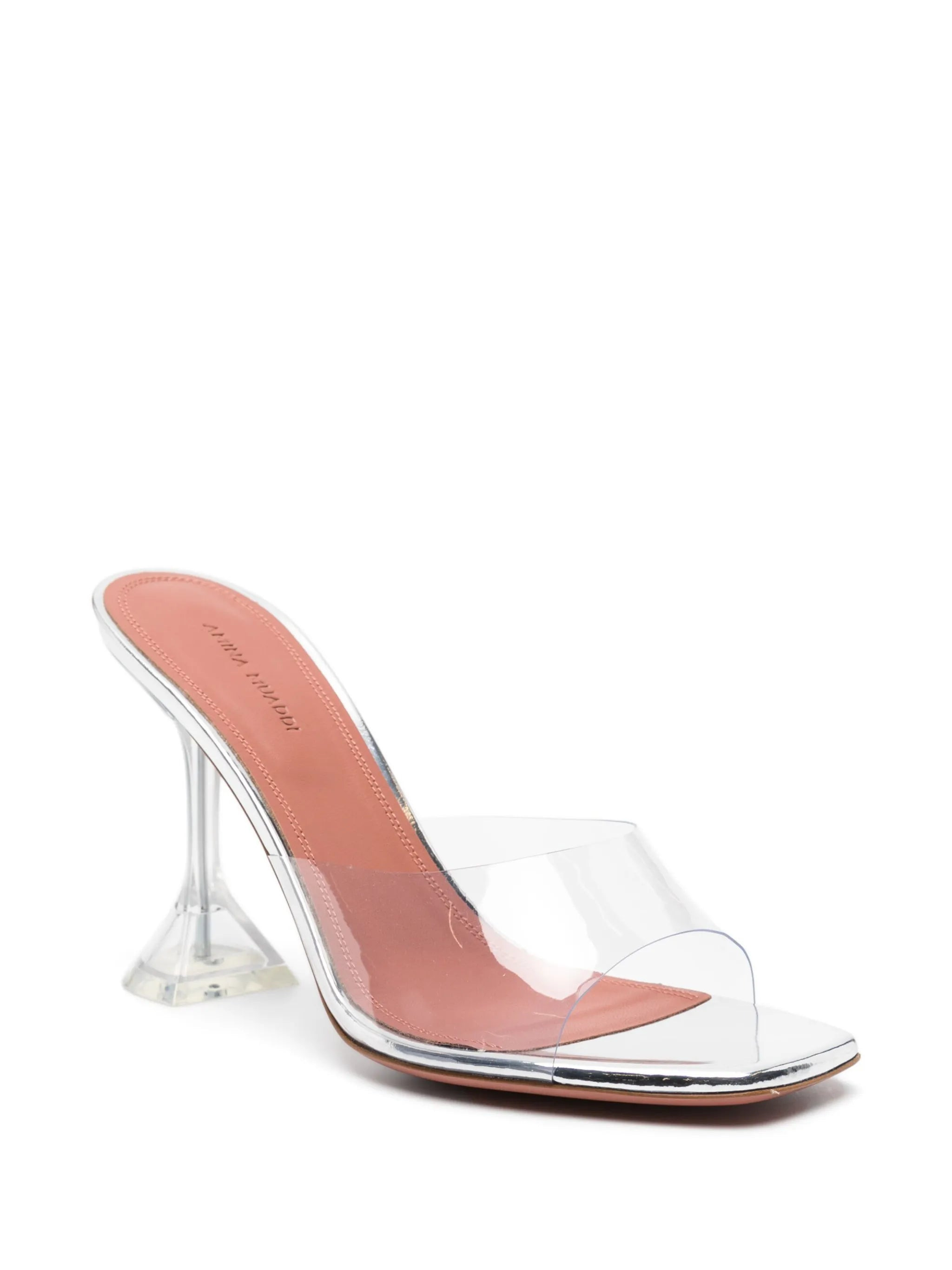 95mm Lupita Glass transparent mules - 2