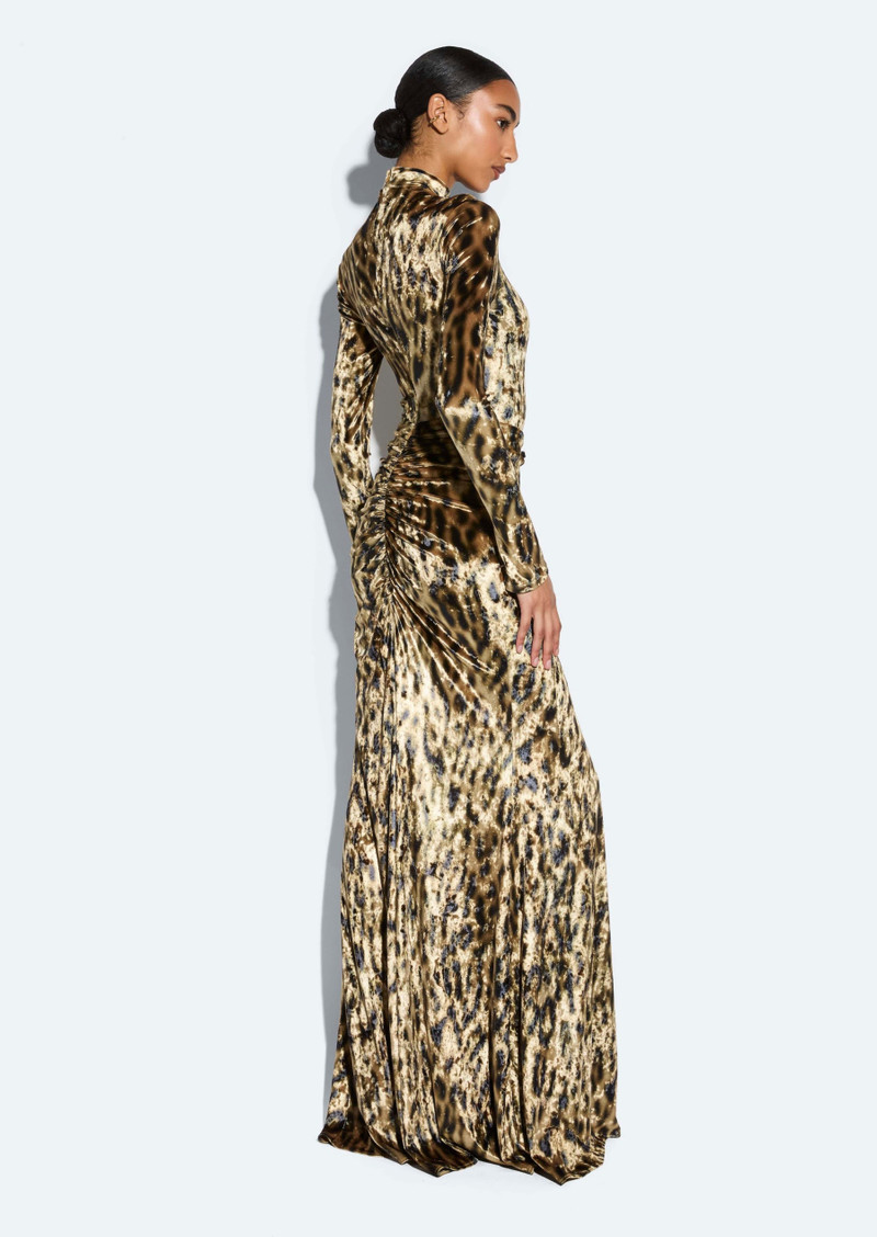 Velvet Leopard Ruched Maxi Skirt 3