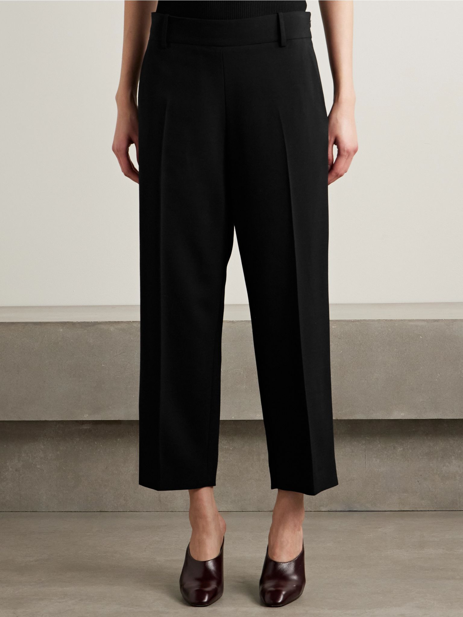 Callen crepe straight-leg pants Black - 3