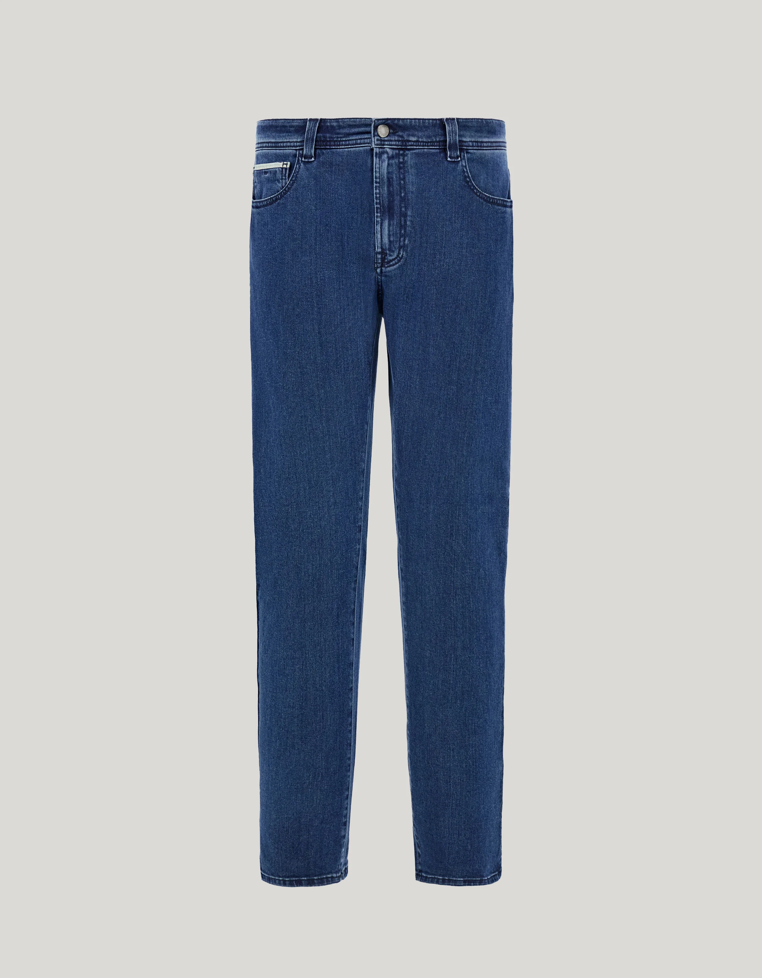 BLUE SOFT TOUCH DENIM REGULAR-FIT JEANS - 1