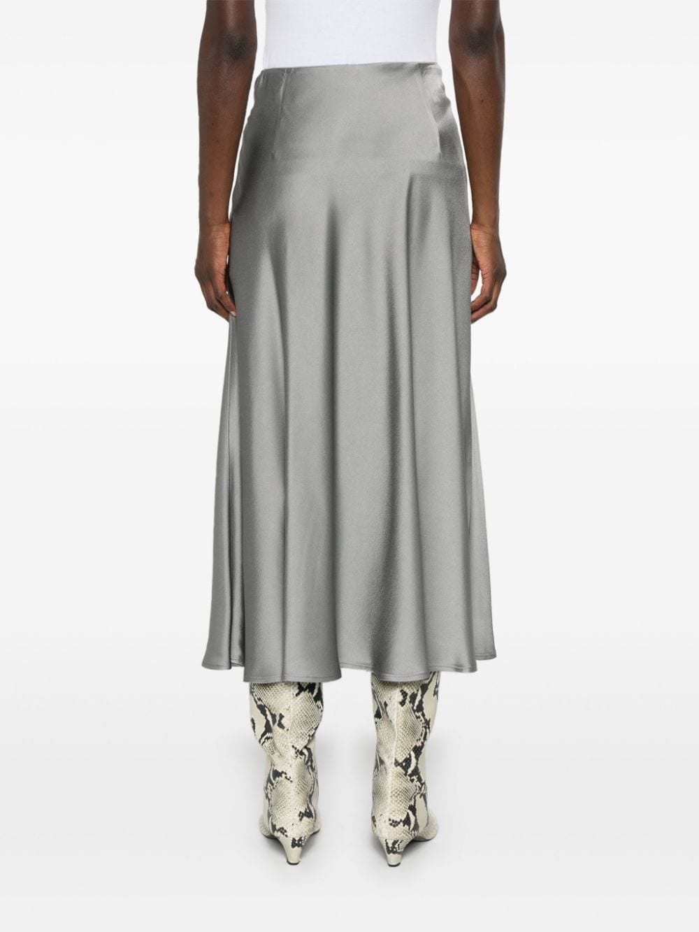 satin midi skirt - 4