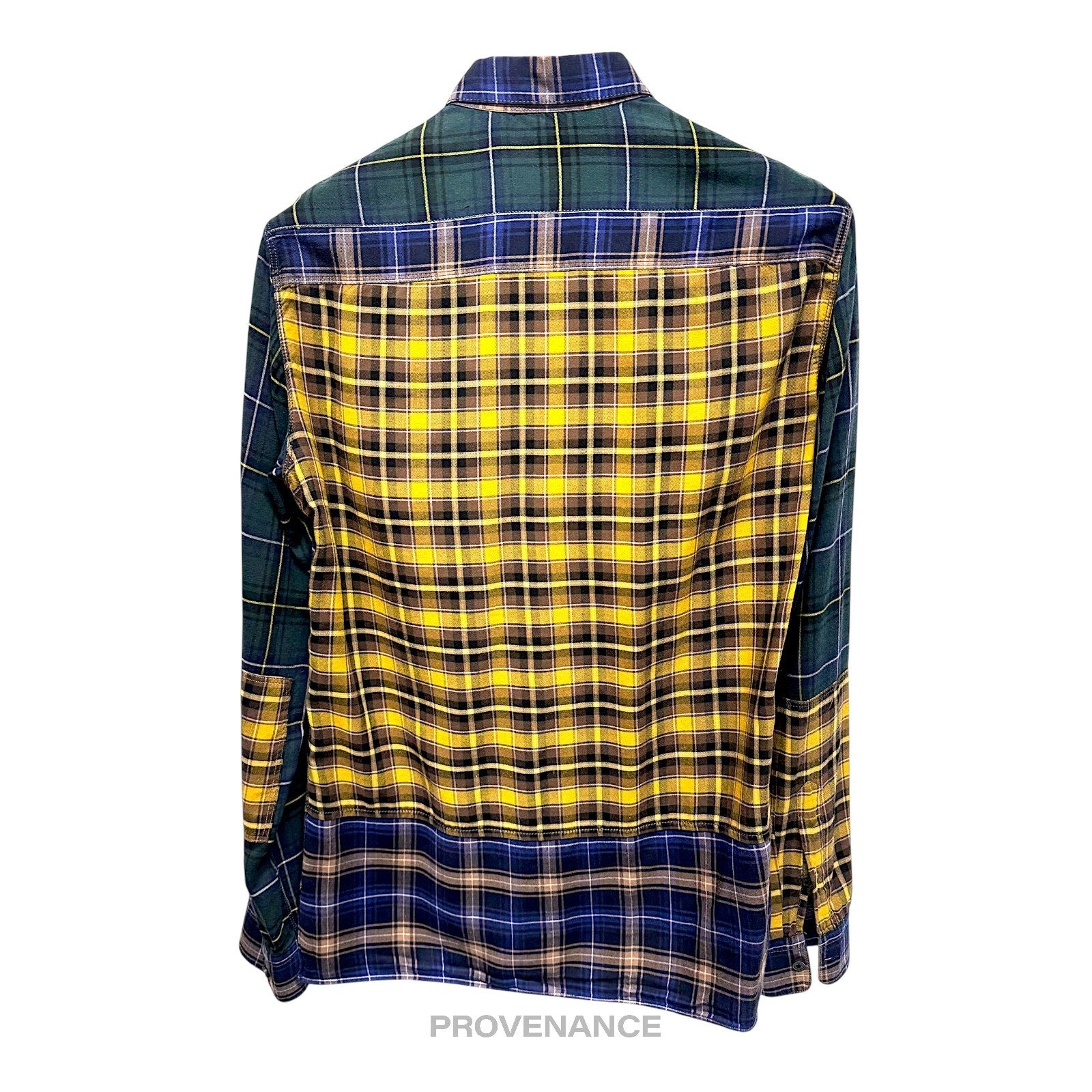Lanvin Patchwork Flannel Shirt - Multicolor Plaid 37 14.5 - 2
