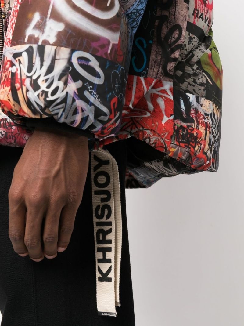 graffiti-print hooded puffer jacket - 6