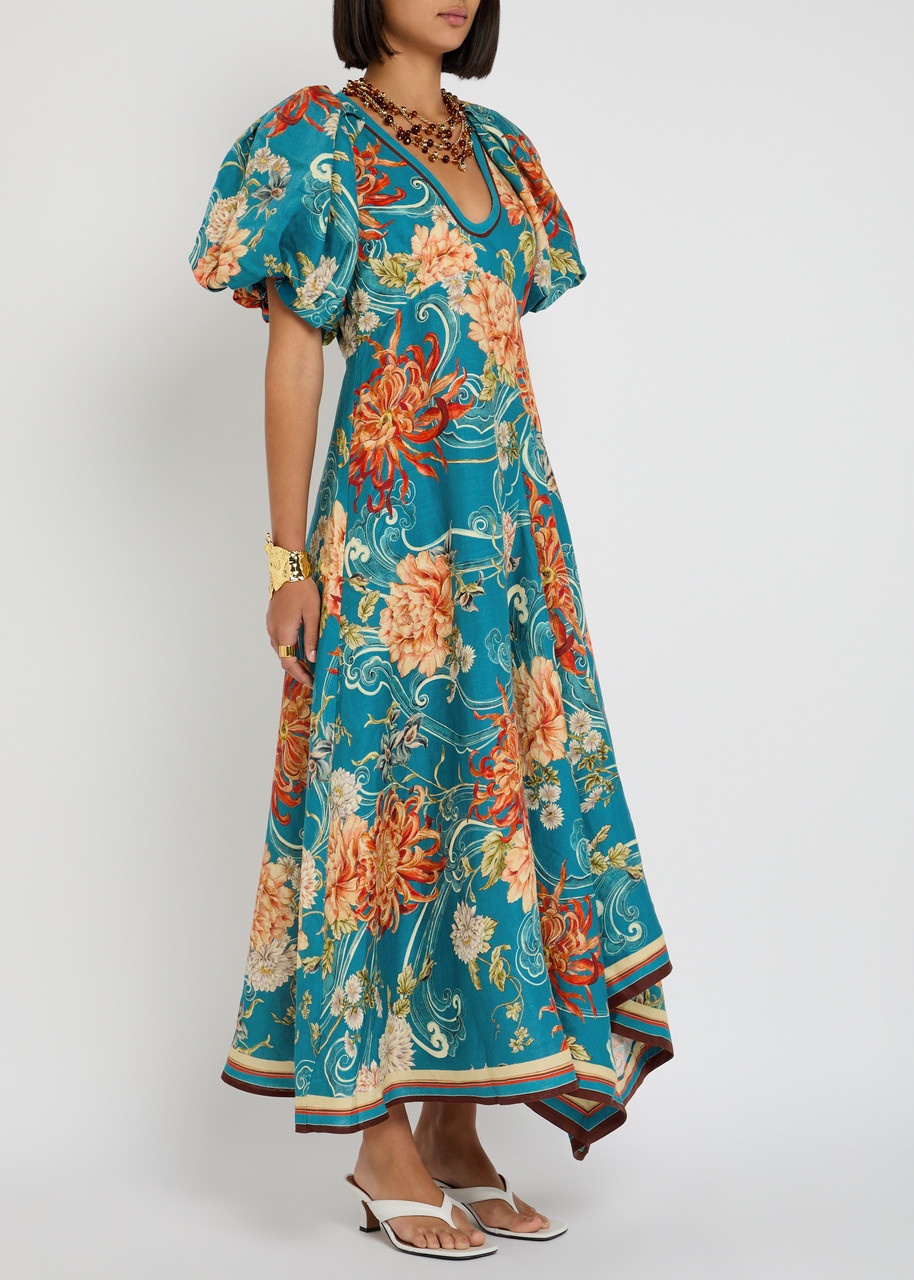 Alemais Fletcher Floral-printed Flax Maxi Dress - 2