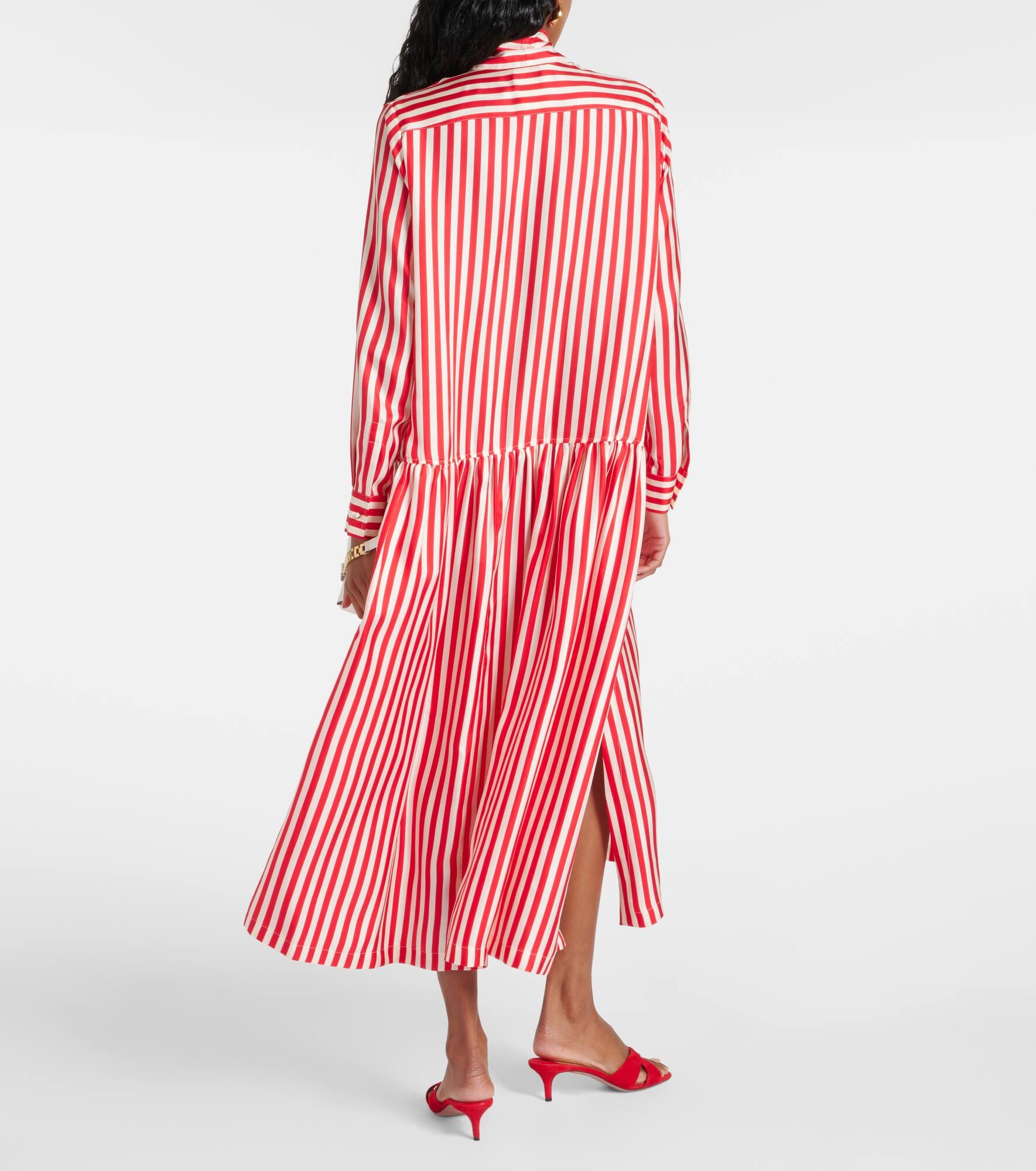Faesite striped silk twill maxi dress - 3