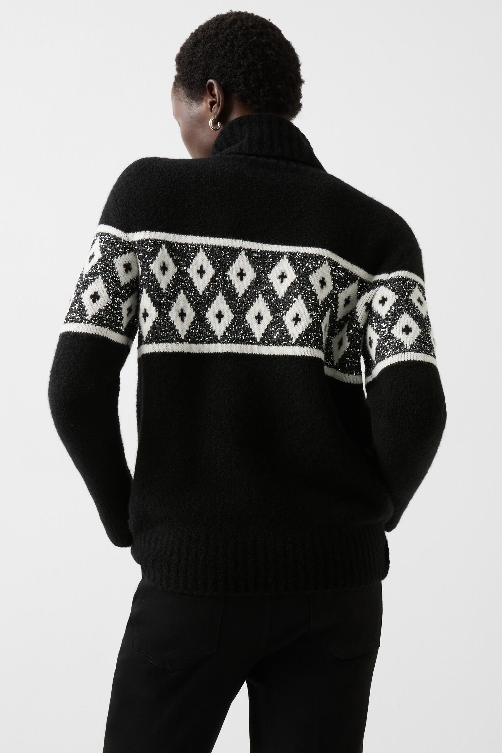 Uda Sweater in Black/White - 2