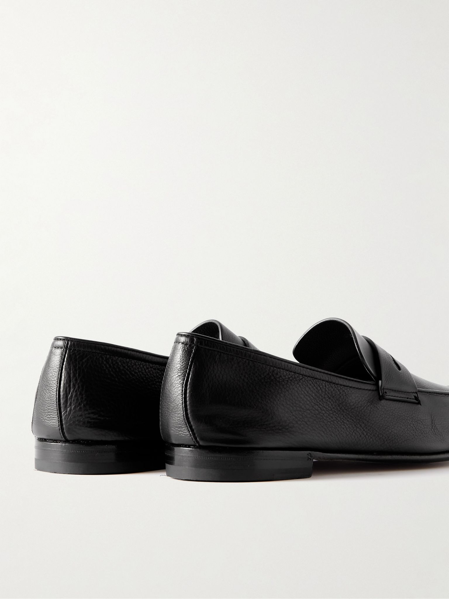 L'Asola SECONDSKIN Full-Grain Leather Penny Loafers Black - 5